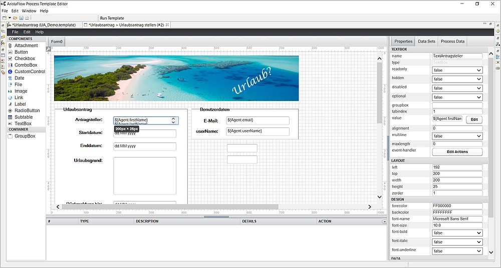 Formular-Designer für Dateneingabe und -anzeige