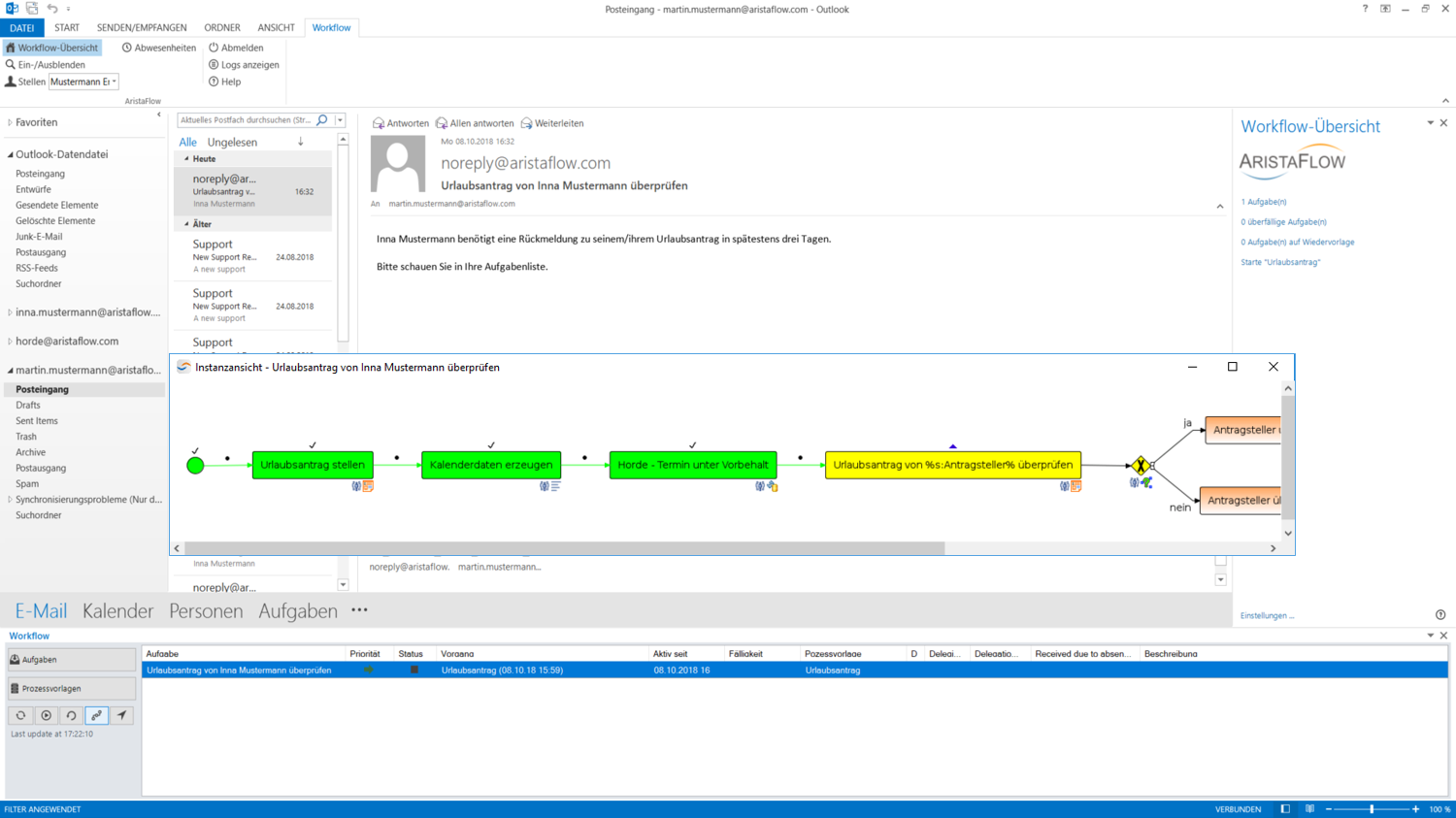 Laufender Workflow in Echtzeit